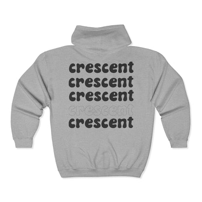 classic crescent zip-up hoodie