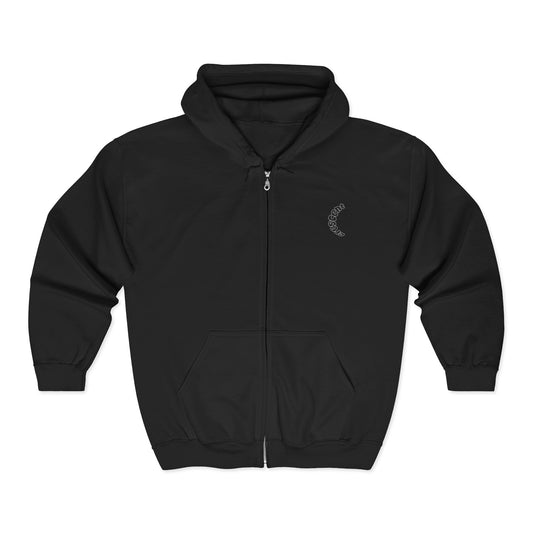 classic crescent zip-up hoodie
