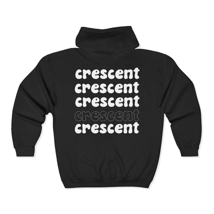 classic crescent zip-up hoodie