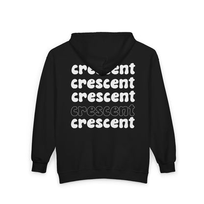 classic crescent zip-up hoodie